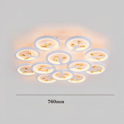 16 Lights Flower Dimmable LED White Nordic Ceiling Lights Flush Mount Lighting