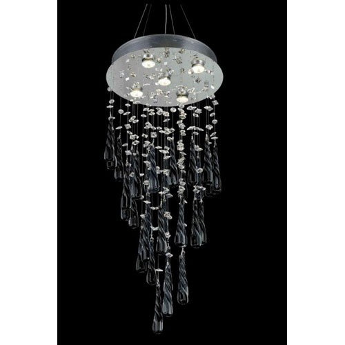 Crystal Chrome Five Light 32-in Chandelier