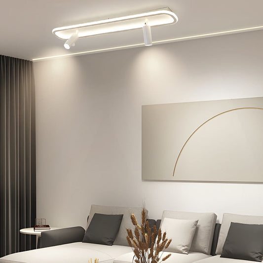 Long Rectangular LED 3 Step Dimming Modern Ceiling Light with Spotlight