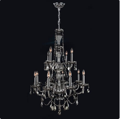 12-Light ChromeFinish withSmoke Crystal Chandelier