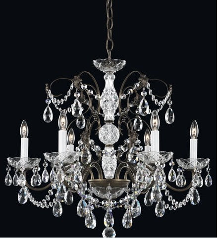 Six-Light Clear Heritage Handcut Crystal Chandelier