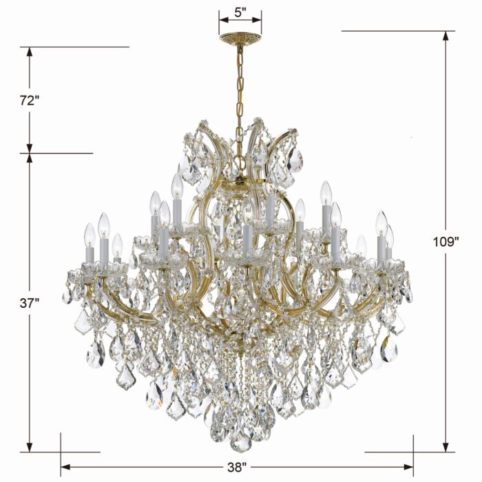 Maria Theresa 19-Light Chandelier in Gold