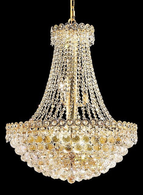 12 light Crystal chandelier with gold plated finish