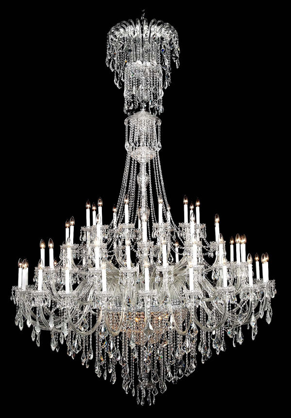 120 Lights large Bohemian Crystal chandelier in polished chrome finish