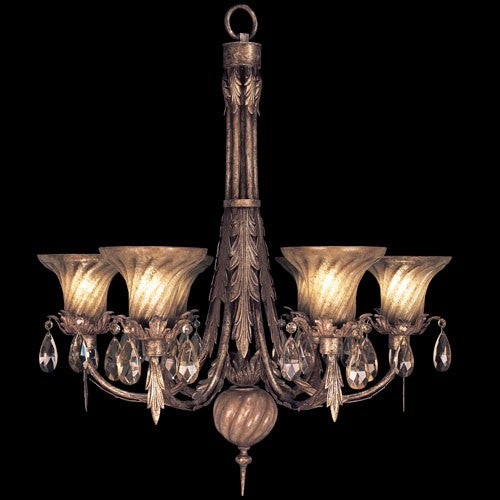 A Midsummers Nights Dream Six-Light Chandelier in Cool Moonlit Patina Finish