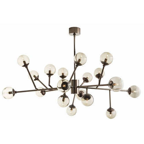 Dallas Brown Nickel 18 Light Chandelier