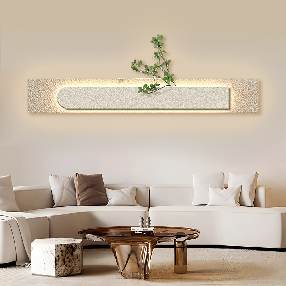 Rectangular Three-Dimensional Sandstone USB Remote LED Wall Lamp Painting