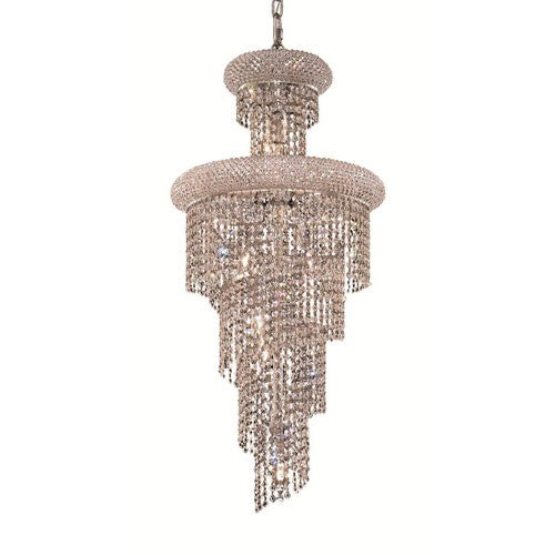 Chrome Ten-Light 16-Inch Chandelier with Royal Cut Clear Crystal