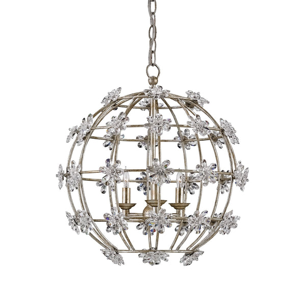 Fleur Silver Granello Three-Light Globe Pendant