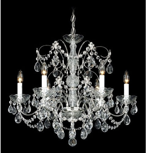 Six-Light Clear Heritage Handcut Crystal Chandelier