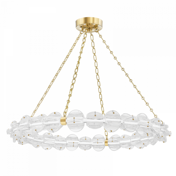 Chandelier, 1-Light, LED, Aged Brass, 40"W (1938-Agb A8K8D)