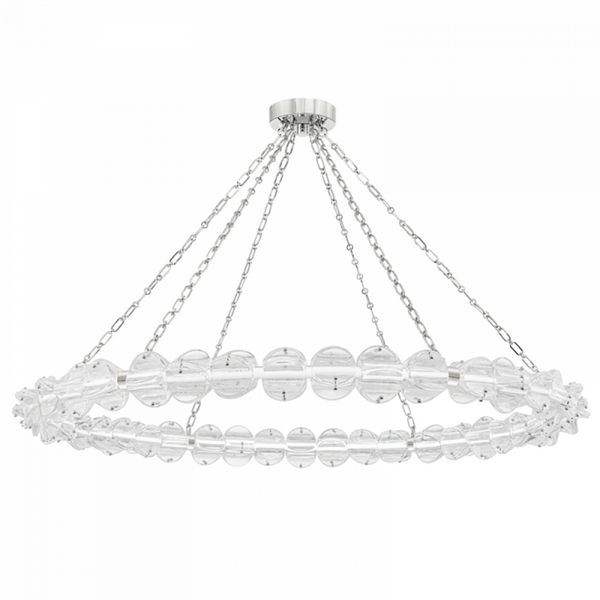 Chandelier, 1-Light, LED, Polished Nickel, 54.5"W (1955-Pn A8K8J)