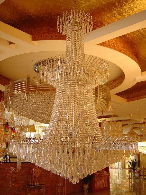 52 Lights Foyer large crystal Chandelierwith gold plated finish