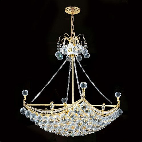 Six-Light GoldFinish with Clear-Crystals Chandelier