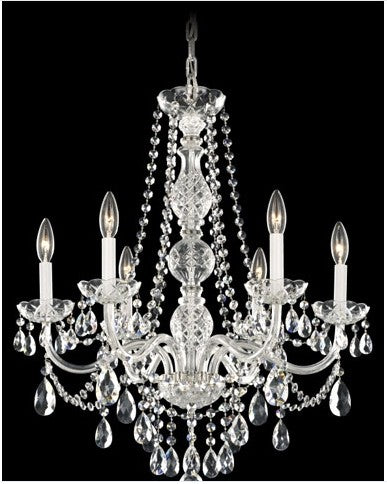 Six-Light Clear Heritage Handcut Crystal Chandelier