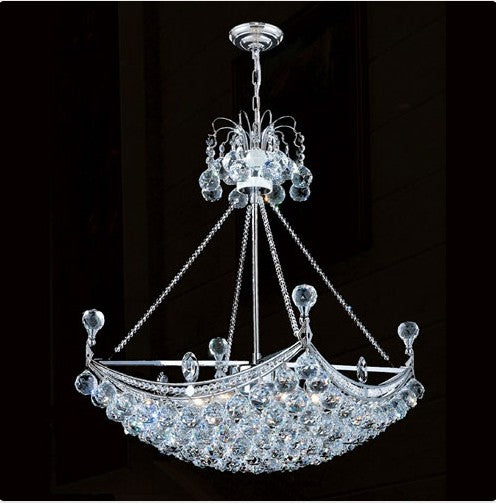 Six-Light ChromeFinish with Clear-Crystals Chandelier