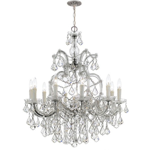 Polished Chrome 11-Light Swarovski Spectra Chandelier