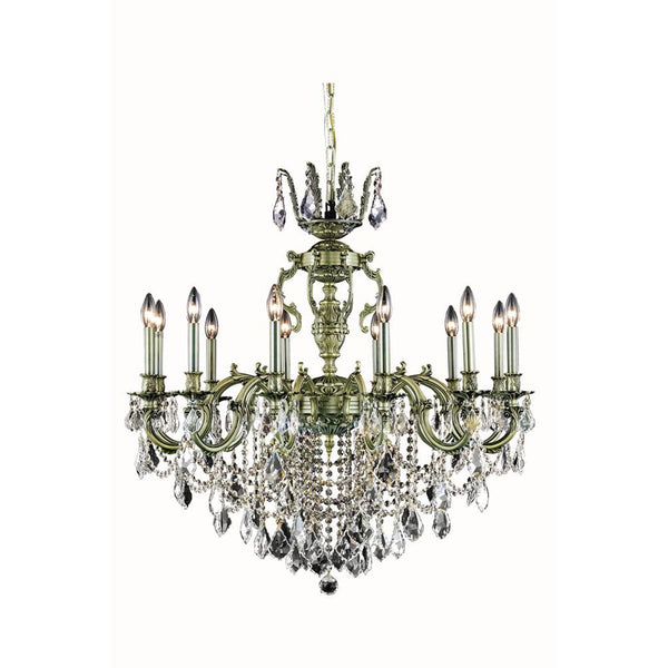 Bronze 12-Light Chandelier with Royal Cut Crystal