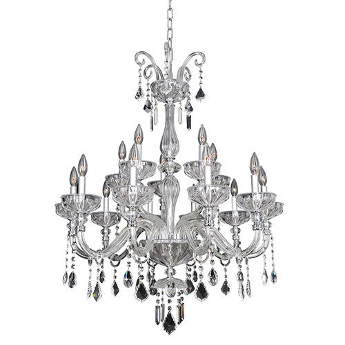 15-Light 32-Inch Wide Chandelier with Firenze Clear Crystal