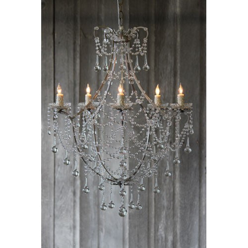 Jazmine Silver Five-Light Chandelier