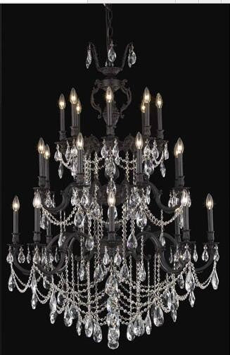 Bronze 24-Light Chandelier with Royal Cut Crystal