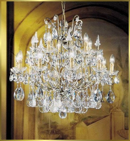 15 Light Versailles crystal Chandeliers dressed with crystal pendants