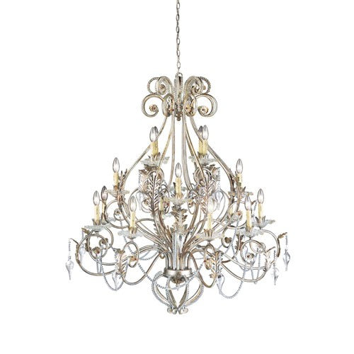 Allure Antique Silver Sixteen-Light Chandelier