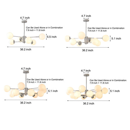 Molecular Lights Three Step Dimming Plating Glass Modern Chandeliers