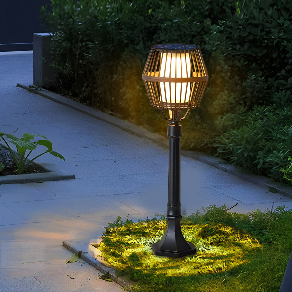 Waterproof Aluminum LED Matte Black Modern Solar Outdoor Lights Lanterns