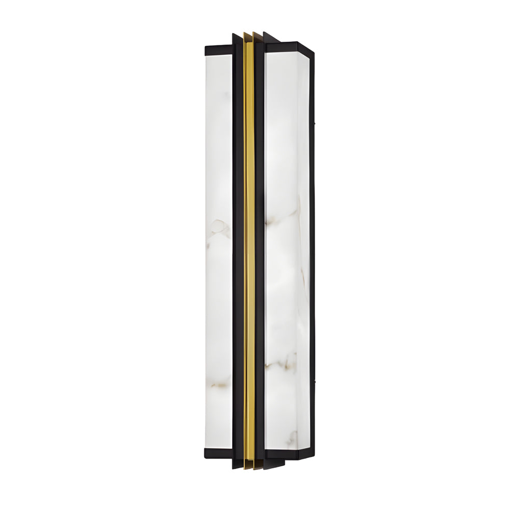 Modern Black LED Indoor/Outdoor Wall Lights with Resin Marble Shade