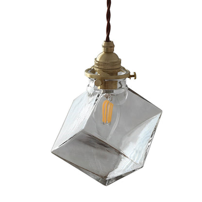 Square Transparent Glass Modern Pendant Lights Kitchen Island Lighting