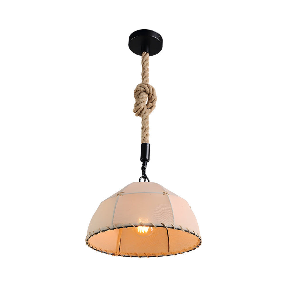 Nostalgic Linen Lampshade Hemp Rope LED American Style Chandelier