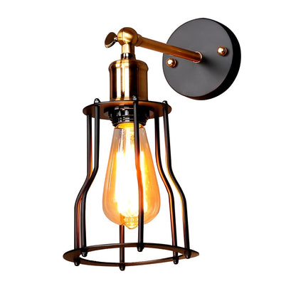 Adjustable Retro Iron E27 Waterproof Industrial Plug in Wall Sconce Lighting