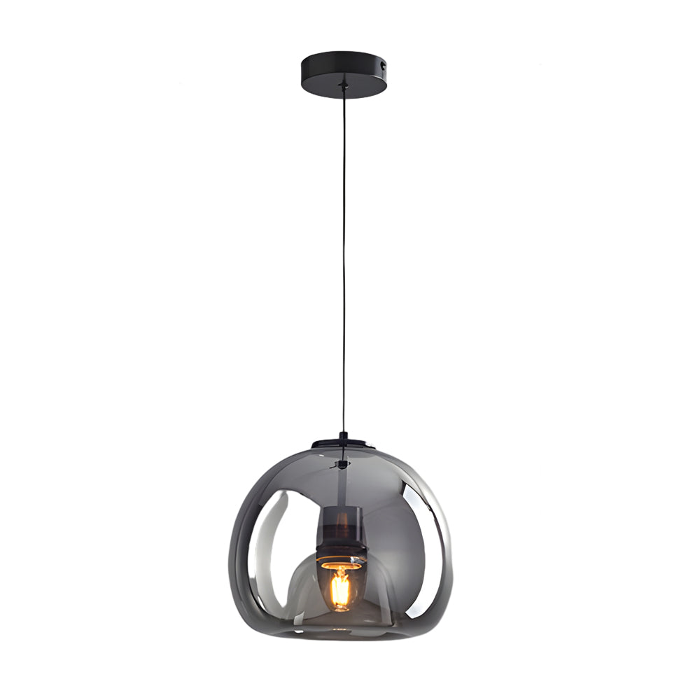 Creative Light Luxury Glass Cognac Smoke Gray Nordic Hanging Lights Fixture