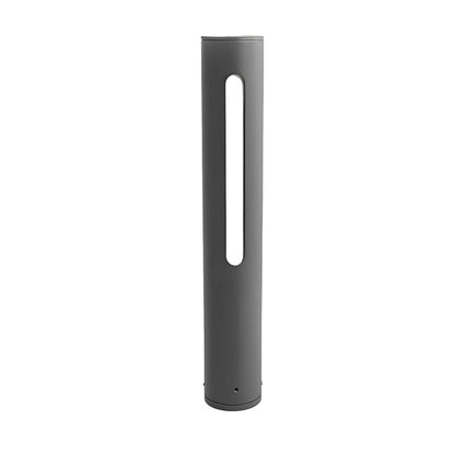 Matte Black Cylinder Outdoor Pathway Light with Strip LED Lighting - 15.8''/29.5'' H