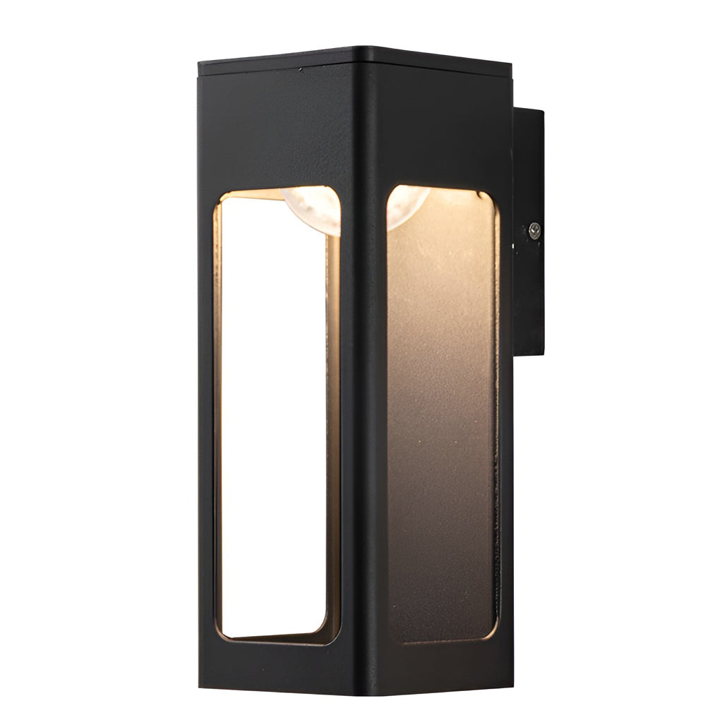 Rectangular IP65 Waterproof 12W LED Black Modern Outdoor Wall Lamp Sconces