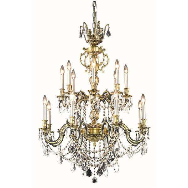 Bronze 16-Light Chandelier with Royal Cut Crystal