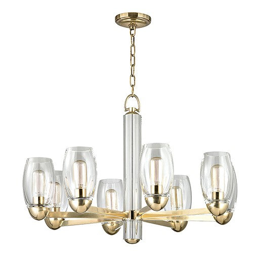 Eight-Light Chandelier with Clear Glass