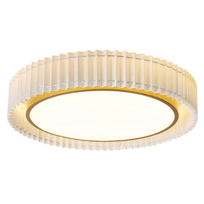 Circular Pleated 3 Step Dimming Light LED Nordic Ceiling Light Chandeliers