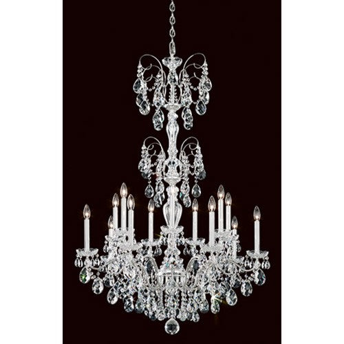 Sonatina Silver 14-Light Chandelier with Clear Heritage Crystal