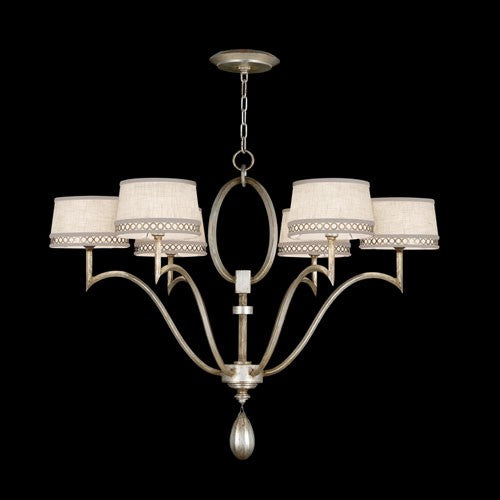 Allegretto Six-Light Chandelier in Platinized Silver Leaf Finish