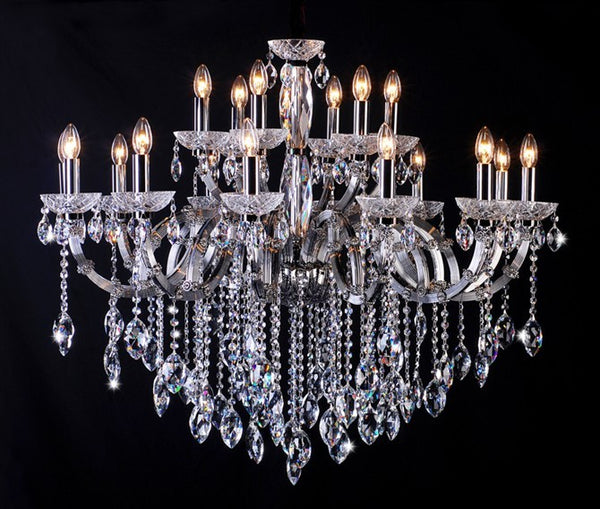 Polished chrome 18 Light traditional crystal Chandelier