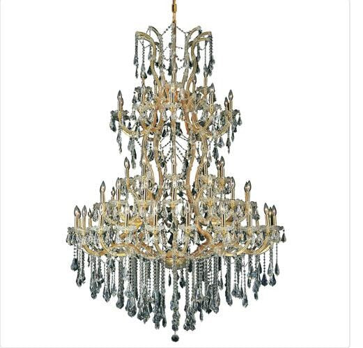 Gold Sixty-One Light 54-Inch Chandelier with Royal Cut Clear Crystal