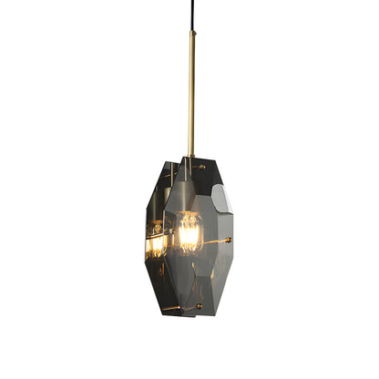 Copper Light Luxury Crystal Smoke Gray Post-Modern Pendant Lights Fixture