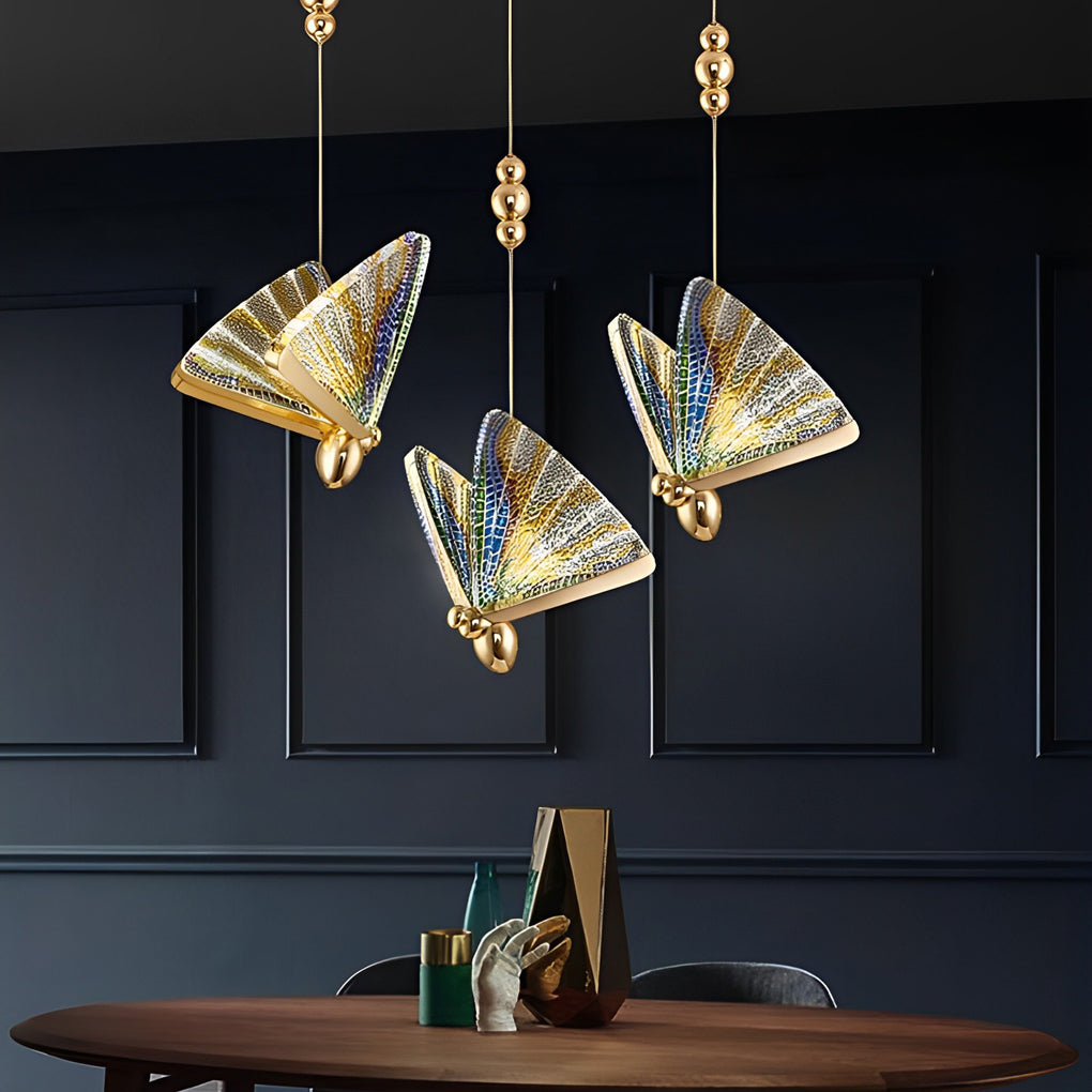 Butterfly Shape Multi-Color Metal Acrylic Design Pendant Lighting LED Ceiling Light