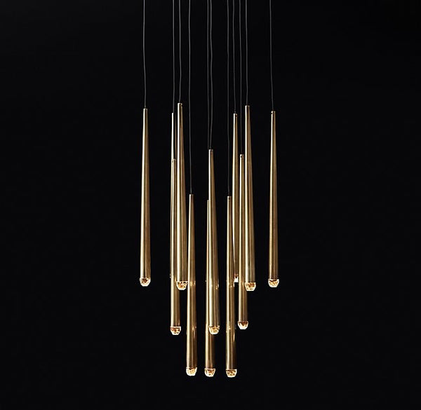 Creative simple style 18 lights brass column chandelier