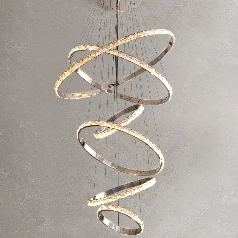 6-Tier Crystal Ring Modern Chandelier