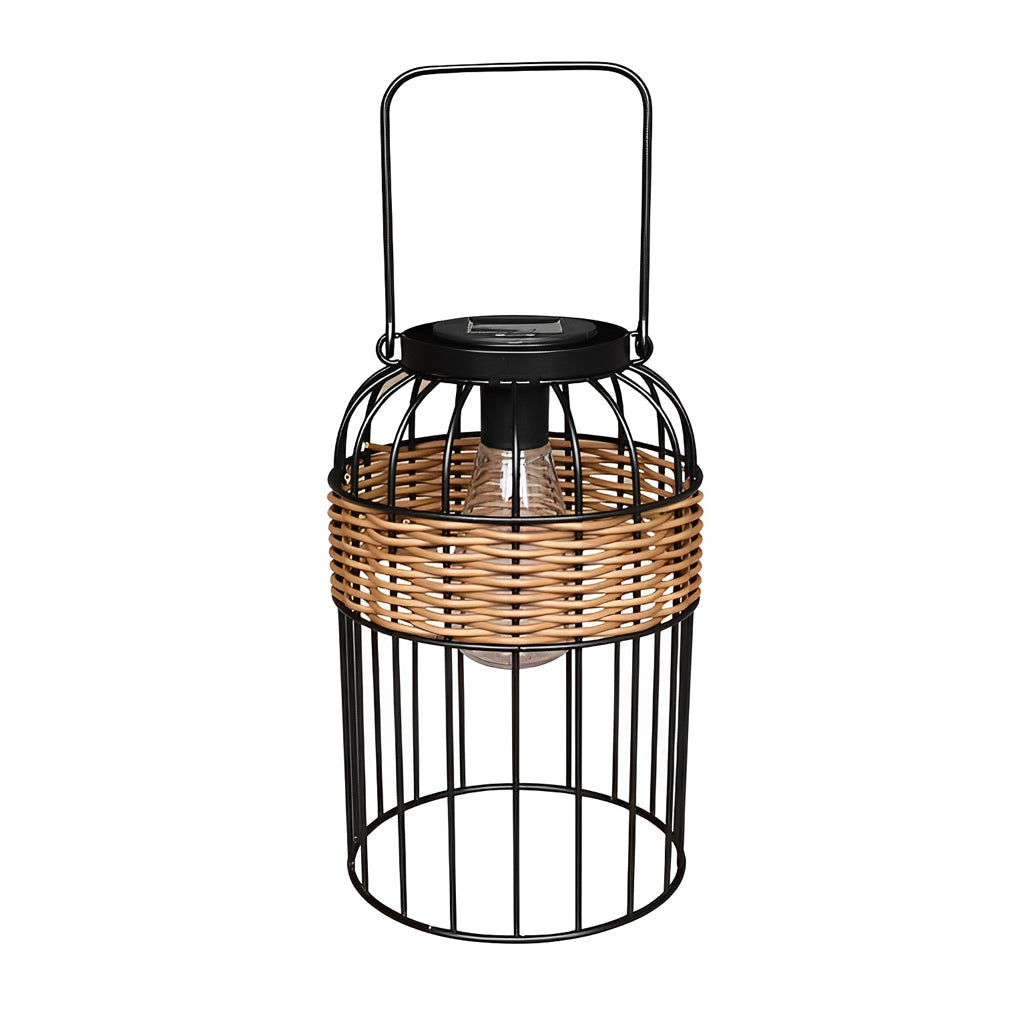 Portable Lantern Shape Rattan Waterproof Intelligent Solar Night Light