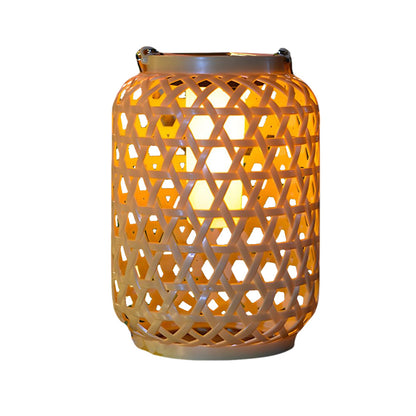 Portable Solar Lanterns Plastic Rattan Solar Hanging Lanterns Outdoor Light LED Solar Garden Lanterns