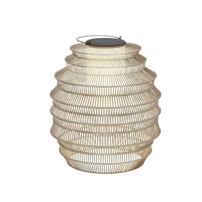 Waterproof Handwoven Rattan LED Japanese Style Solar Outdoor Lanterns